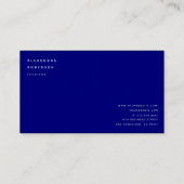 Minimalistisch Navy Blue 2 Sprachen Business Card Visitenkarte (Rückseite)