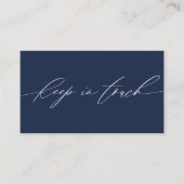 Minimalistisch Navy Blue Behalten in Touch Kontakt Visitenkarte (Vorderseite)