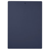 Minimalistisch Navy Blue Beruflich Simple Klemmbrett (Rückseite)