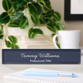 Minimalistisch Navy Blue Beruflich Simple Namensplakette