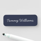 Minimalistisch Navy Blue Beruflich Simple Namensschild (Beispiel)