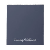 Minimalistisch Navy Blue Beruflich Simple Notizblock (Vorderseite)