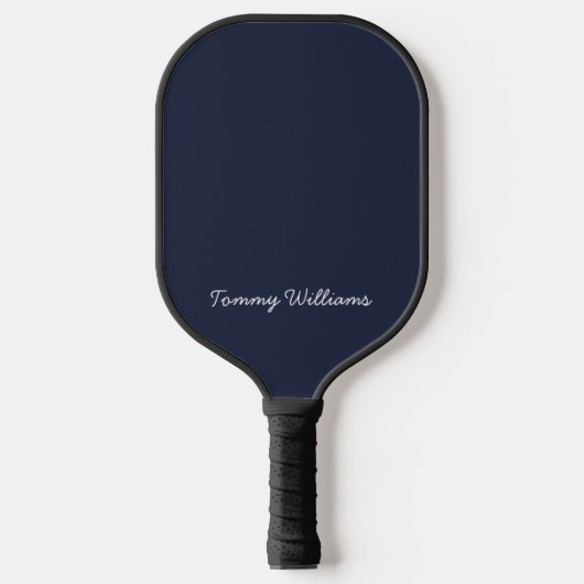 Minimalistisch Navy Blue Beruflich Simple Pickleball Schläger (Vorderseite)