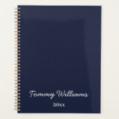 Minimalistisch Navy Blue Beruflich Simple Planer (Vorderseite)