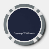 Minimalistisch Navy Blue Beruflich Simple Pokerchips (Rückseite)