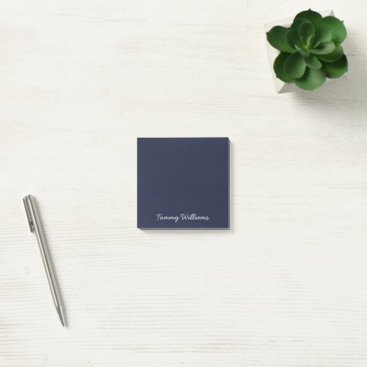 Minimalistisch Navy Blue Beruflich Simple Post-it Klebezettel (Büro)