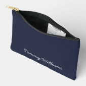 Minimalistisch Navy Blue Beruflich Simple Zubehörtasche (Offen)