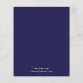 Minimalistisch Navy Blue BUDGET Einladung zur Hoch (Rückseite)