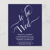 Minimalistisch Navy Blue BUDGET Einladung zur Hoch (Vorderseite)