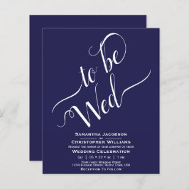 Minimalistisch Navy Blue BUDGET Einladung zur Hoch