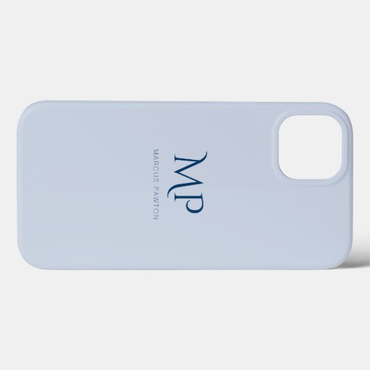 Minimalistisch Navy Blue Custom Monogram Case-Mate iPhone Hülle (Rückseite (Horizontal))