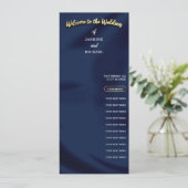 Minimalistisch Navy Blue Gold Classic Wedding Prog (Stehend Vorderseite)