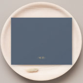 Minimalistisch Navy Blue Gold Simple Elegangram Mo Mitteilungskarte