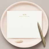 Minimalistisch Navy Blue Gold Simple Elegangram Mo Mitteilungskarte