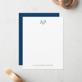 Minimalistisch Navy Blue Individuelle Name Persona Mitteilungskarte (Vorderseite/Rückseite Beispiel)