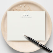 Minimalistisch Navy Blue Ivory Simple Elegant Mono Mitteilungskarte