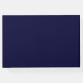 Minimalistisch Navy Blue Modern Gray Monogram Wedd Gästebuch (Rückseite)