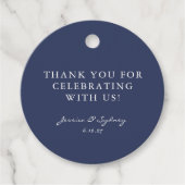 Minimalistisch Navy Blue Script Custom Vielen Dank Geschenkanhänger (Vorderseite)