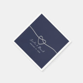 Minimalistisch Navy Blue Wedding Napkins Serviette (Ecke)