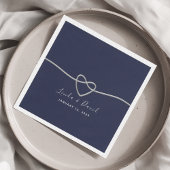 Minimalistisch Navy Blue Wedding Napkins Serviette