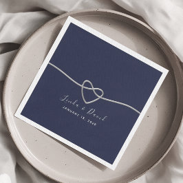 Minimalistisch Navy Blue Wedding Napkins Serviette
