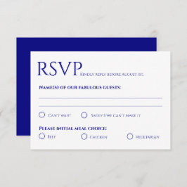 Minimalistisch Navy Blue Wedding Response Card RSVP Karte