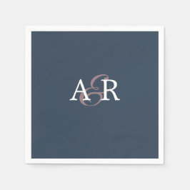 Minimalistisch Navy Initial Monogram Wedding Napki Serviette