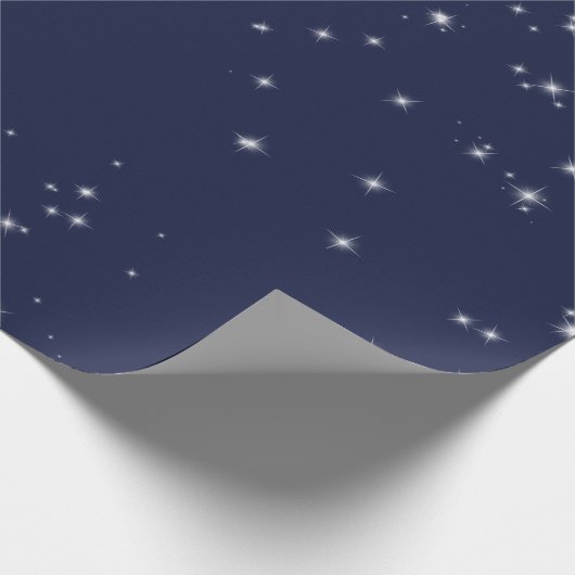 Minimalistisch Navy Twinkle Star Geschenkpapier (Ecke)