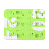 Minimalistisch Neon Green Black 2024 Kalender Magnet (Horizontal)
