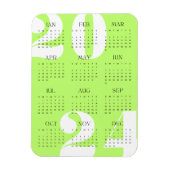 Minimalistisch Neon Green Black 2024 Kalender Magnet (Vertikal)