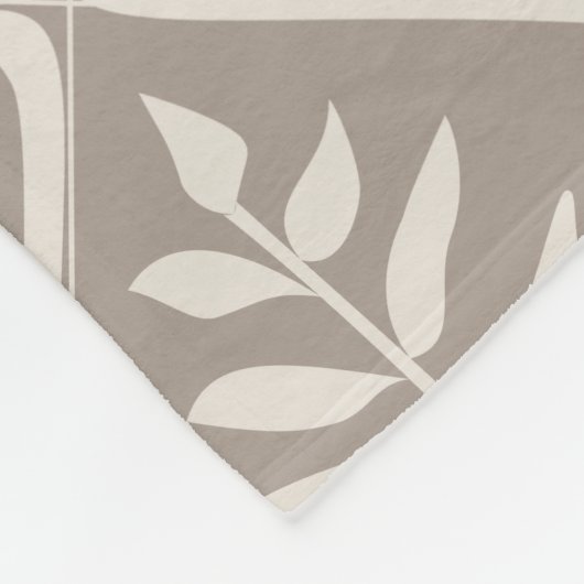 Minimalistisch neutral botanisch fleecedecke (Ecke)