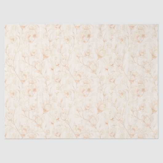 Minimalistisch Neutral Botanisch Seidenpapier (Vorderseite)