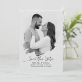 Minimalistisch neutral Save the Date modern einfac (Stehend Vorderseite)