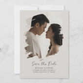 Minimalistisch neutral Save the Date modern einfac (Vorderseite)