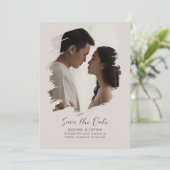 Minimalistisch neutral Save the Date modern einfac (Stehend Vorderseite)