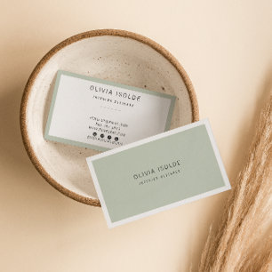 Minimalistisch neutrale grüne Moderne Boho Trendy  Visitenkarte
