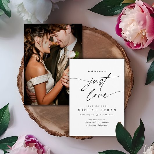 Minimalistisch Nichts Extravagant nur Liebe Foto Save The Date