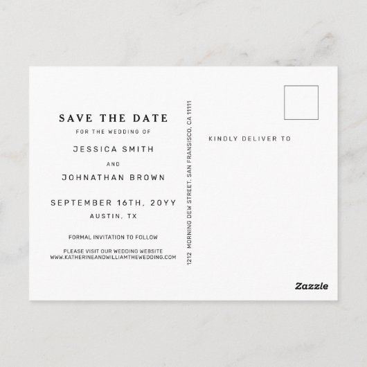 Minimalistisch nichts Extravagant Nur Liebe Save t Postkarte (Rückseite)