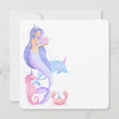 Minimalistisch Niedlich unter Meerjungfrau Geburts Einladung (Rückseite)
