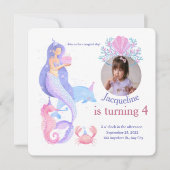 Minimalistisch Niedlich unter Meerjungfrau Geburts Einladung (Vorderseite)