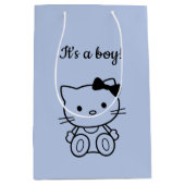 Minimalistisch Niedliche blaue Kitty Mittlere Geschenktüte (Vorderseite)
