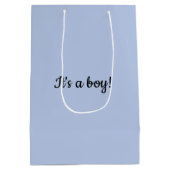 Minimalistisch Niedliche blaue Kitty Mittlere Geschenktüte (Rückseite)