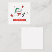 Minimalistisch Niedliche Santa Kitty Cat Meowy Wei Mitteilungskarte (Vorne/Hinten)