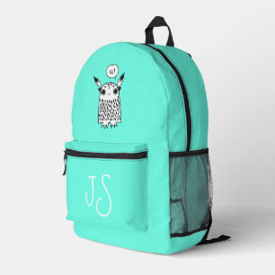 Minimalistisch niedliches Monster Aquamarine Bedruckter Rucksack
