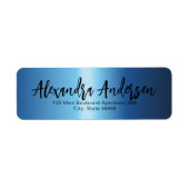 Minimalistisch Night Blue Metallic Trendy Script L (Vorne)