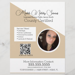 Minimalistisch Notar Mobile Services Foto QR FLYER