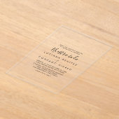 Minimalistisch Nuestra Boda Wedding Acryleinladungen (Ablage )