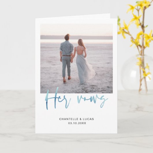 Minimalistisch Ocean Blue Your Voices Card Karte (Gelbe Blume)