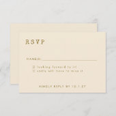 Minimalistisch Ochre Retro Schreibmaschine Schrift RSVP Karte (Vorne/Hinten)