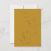 Minimalistisch Ochre Yellow Boho Script Wedding RSVP Karte (Rückseite)